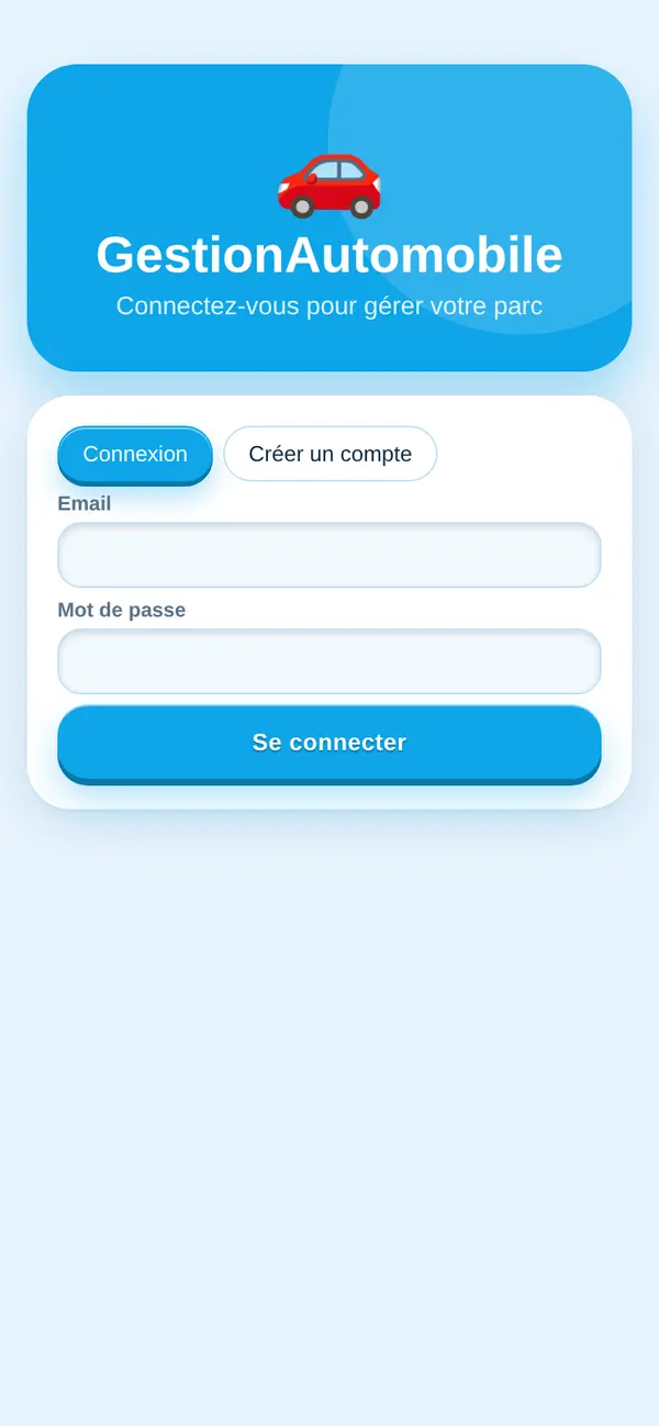 Écran de connexion