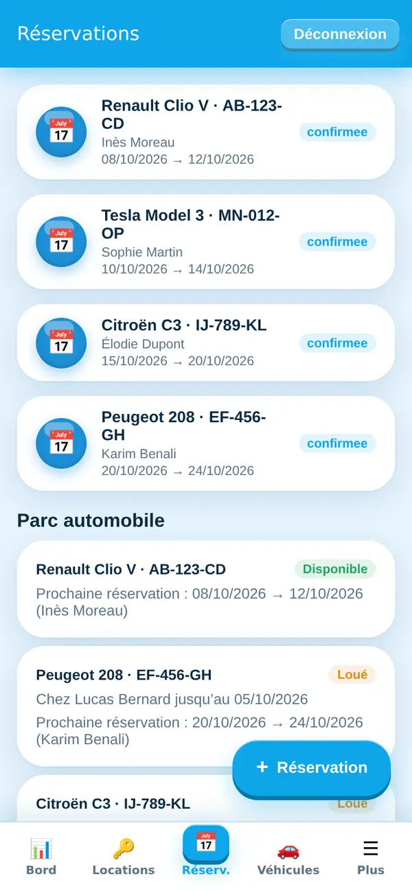 Réservations