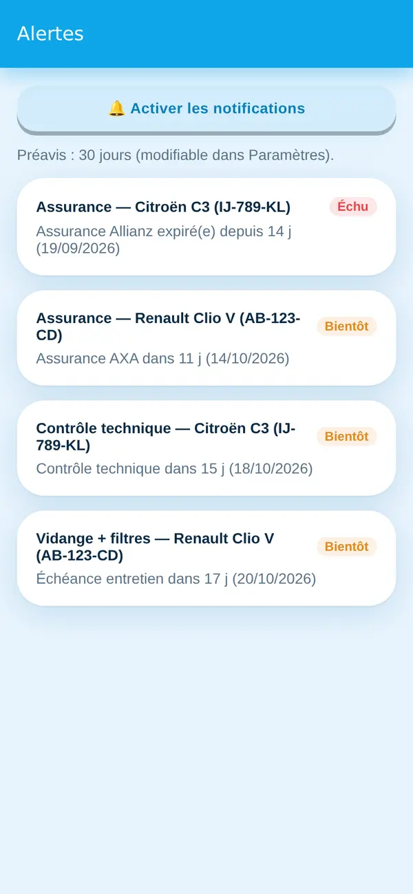 Centre d'alertes